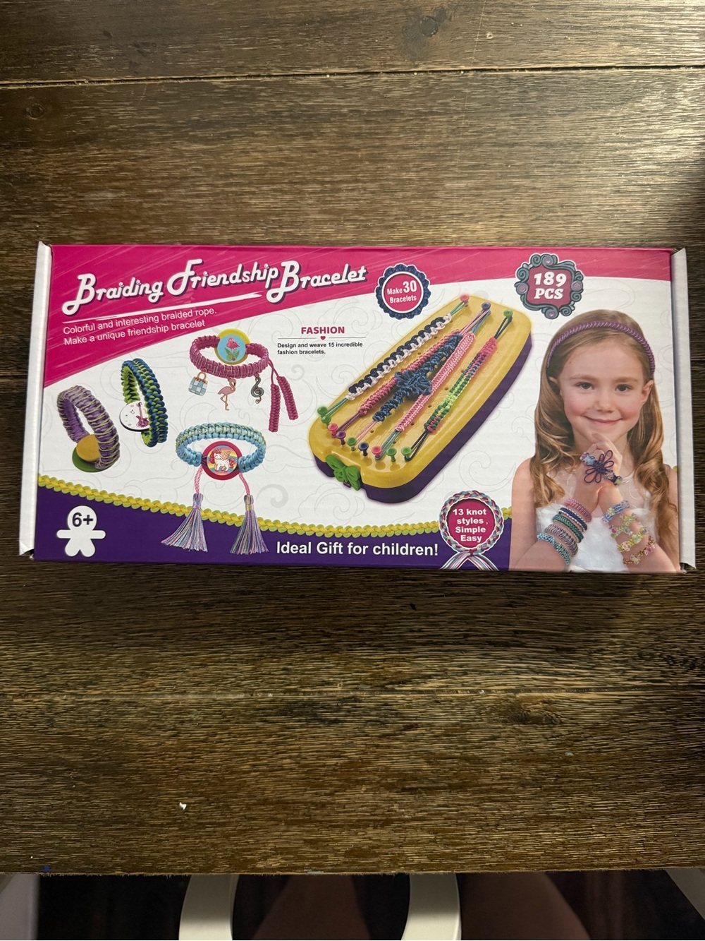Braiding Friendship Bracelet Kit for Kids - Purple and Pink